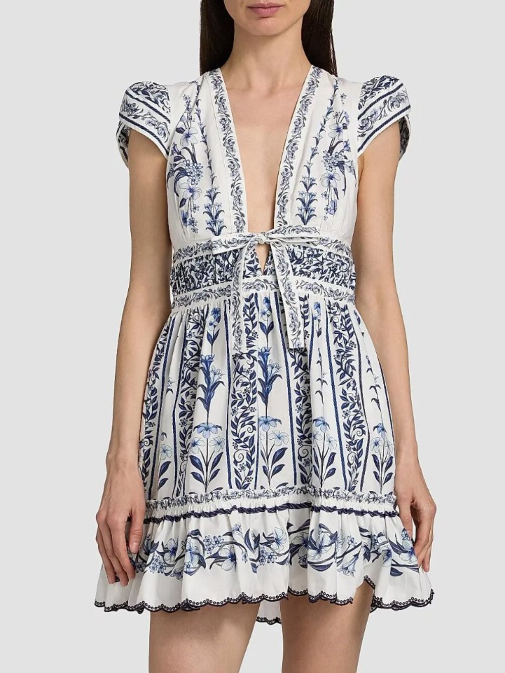 BNWT Farm Rio Off-White Flowers Arch Ruffled Mini Dress - Picture 8 of 10